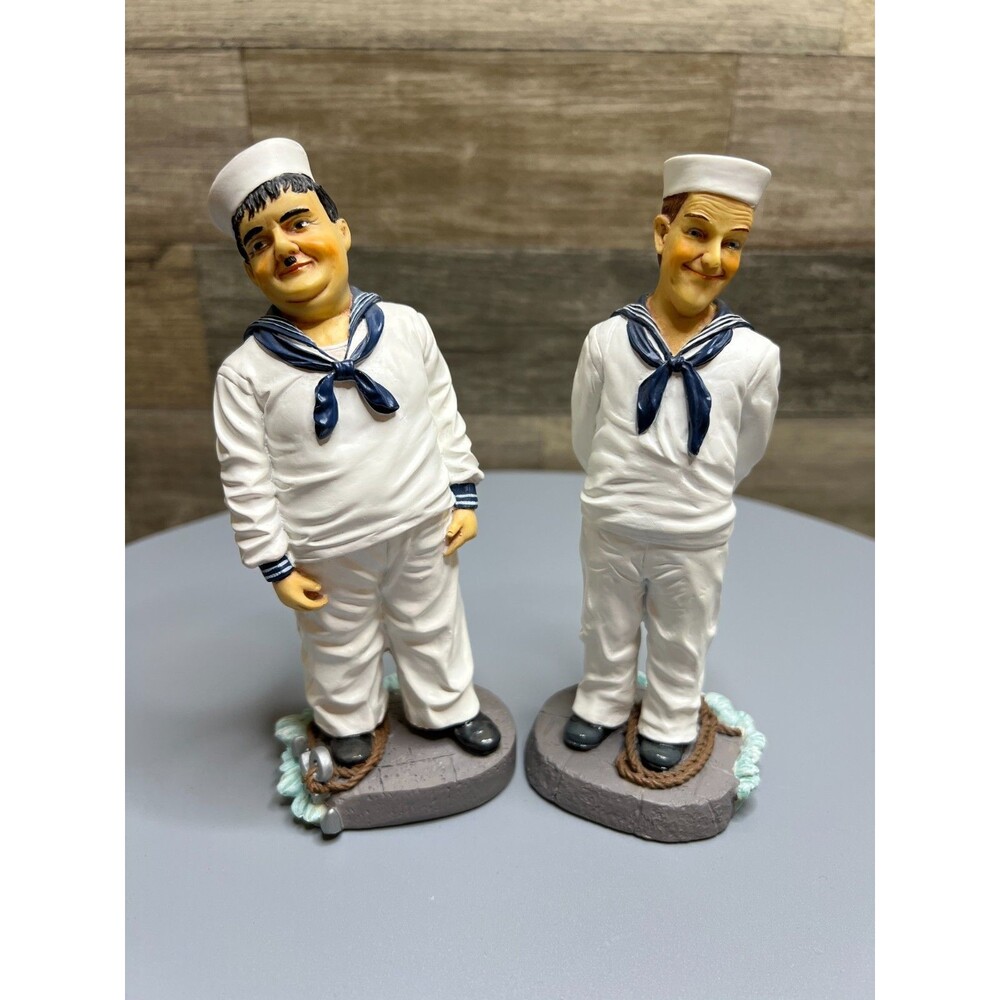 1999 Dave Grossman Creations Laurel & Hardy Navy Sailor Resin Figurines /5000